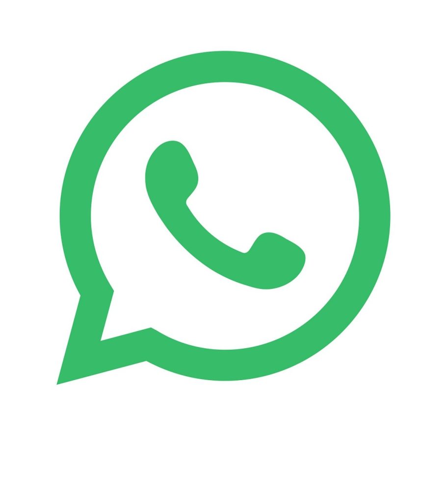 
WhatsApp logo in green with a speech bubble.